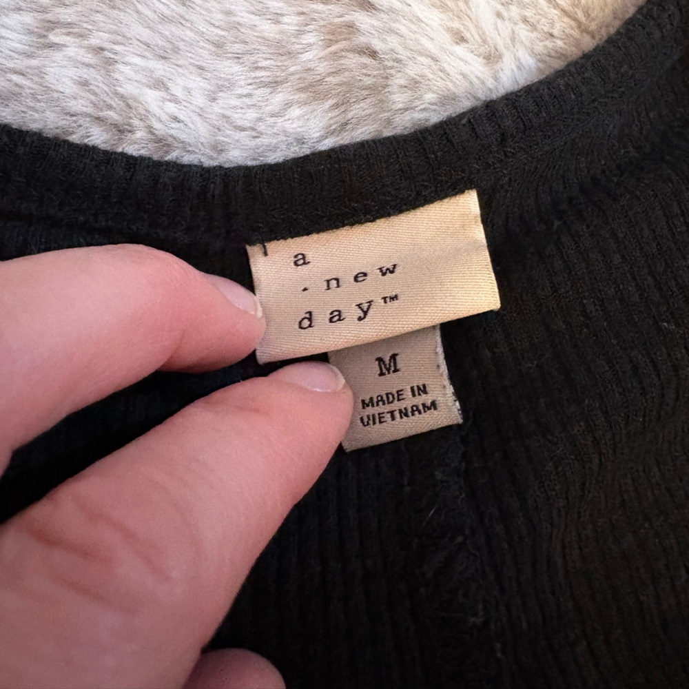 A New Day Black Ribbed Cardigan - Picture 2 of 3